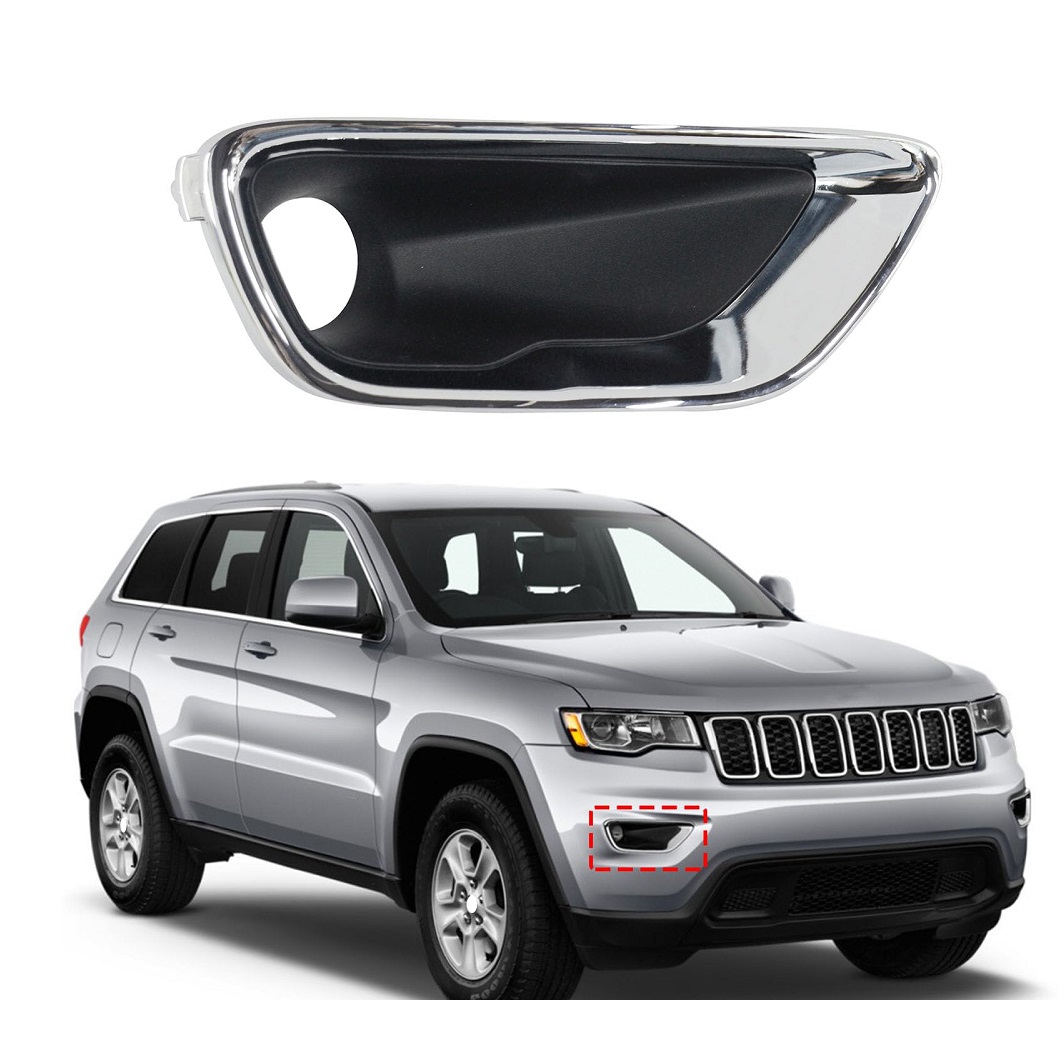 Grila bara fata JEEP GRAND CHEROKEE (WK2), 2017-, partea dreapta, cu capac crom; cu gauri lampa ceata,