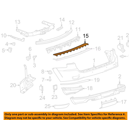 Bandou bara spate JEEP GRAND CHEROKEE (WK2), 07.2010-2021, negru,