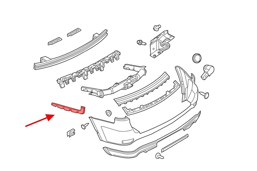 Suport bara spate JEEP GRAND CHEROKEE (WK2), 2017-, partea dreapta,