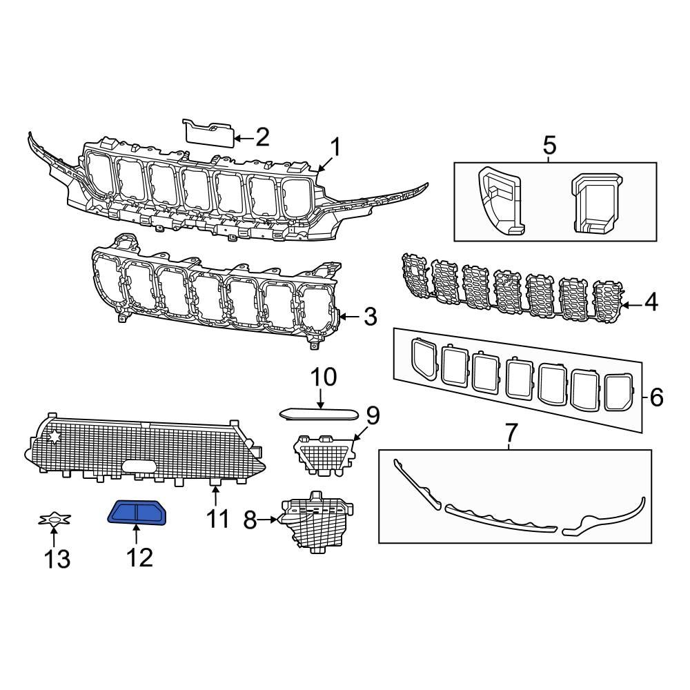 Capac grila bara fata JEEP GRAND CHEROKEE (WL), 2021-, cu ACC,