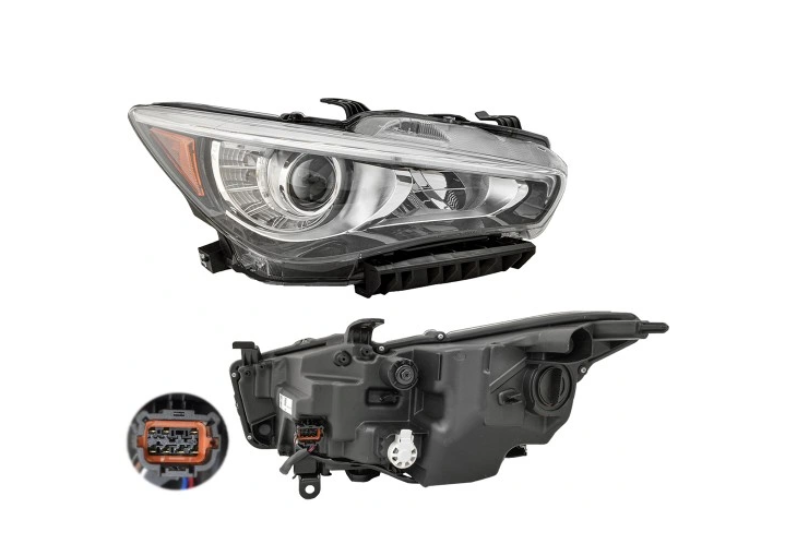 Far INFINITI Q50, 10.2013-2018, partea dreapta, cu LED daytime running light; Type= USA; LED; manual; Omologare SAE; LED; fara lumini de curbe,