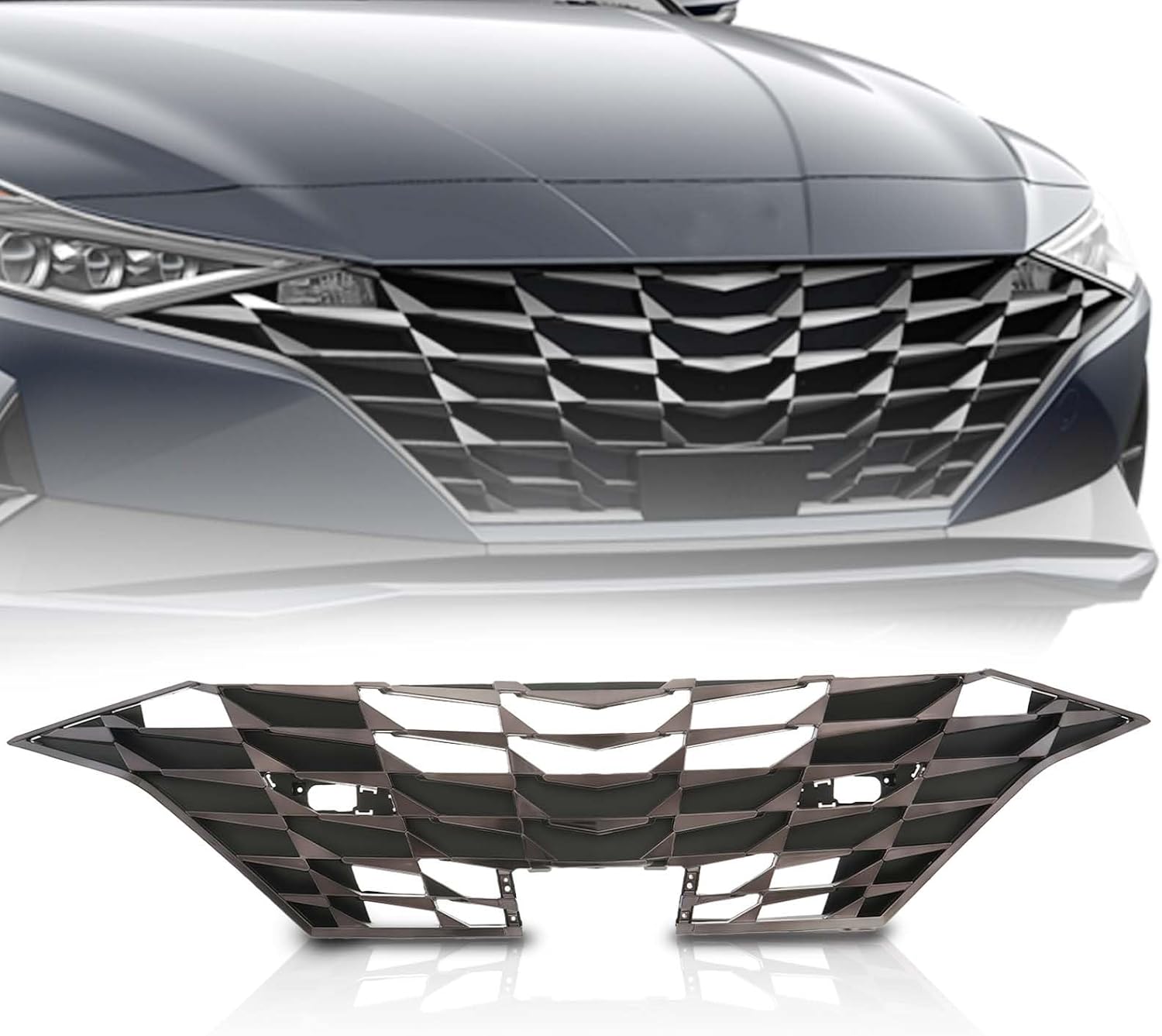 Grila masca fata HYUNDAI ELANTRA (AD), 2021-, model SEL, Fabricat in Korea, negru,