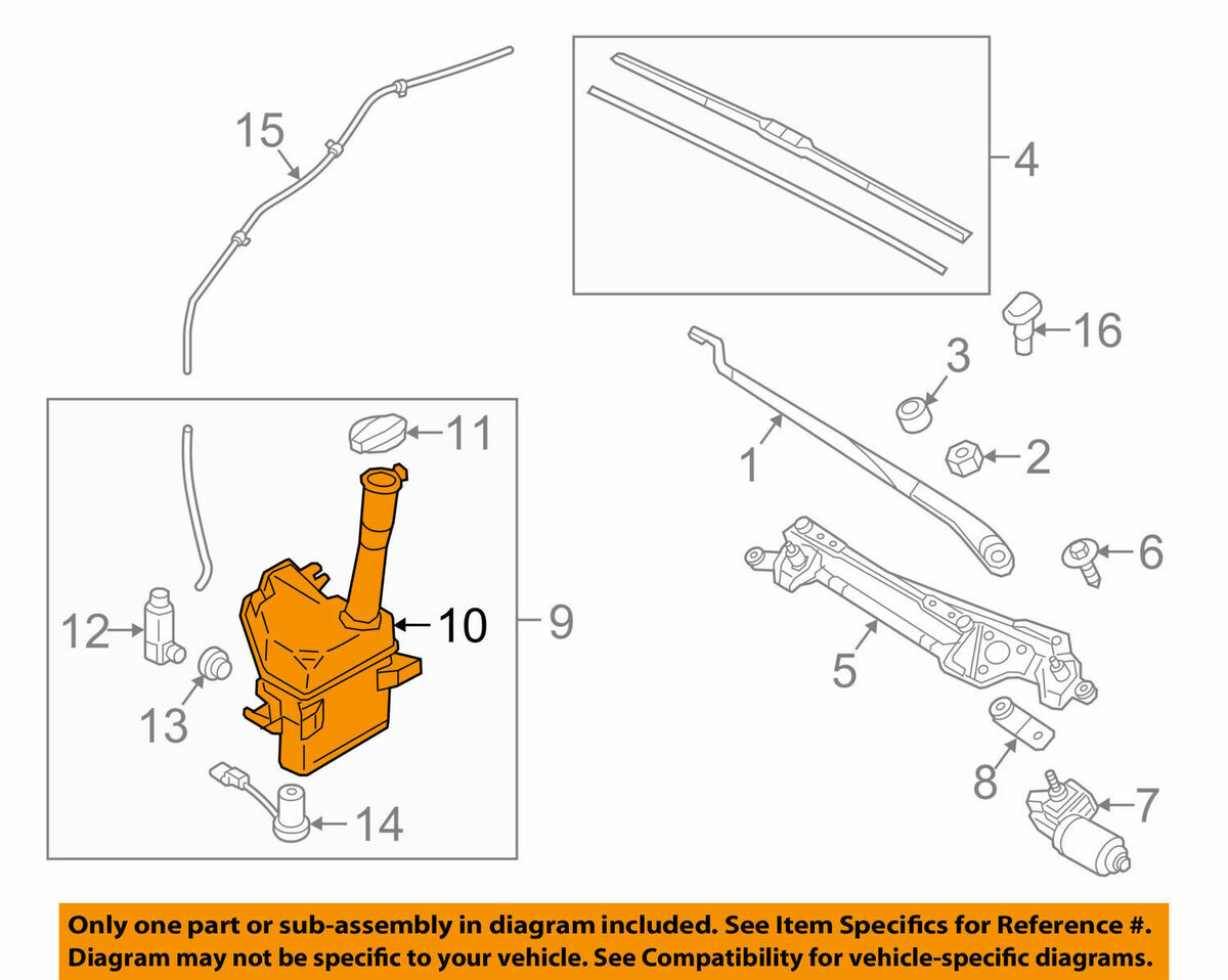 Rezervor spalator parbriz HYUNDAI SONATA (DN8), 04.2019-04.2023, modele fara spalator faruri, Gat de umplere cu cap, cu senzor nivel lichid, cu motoras spalator mono,