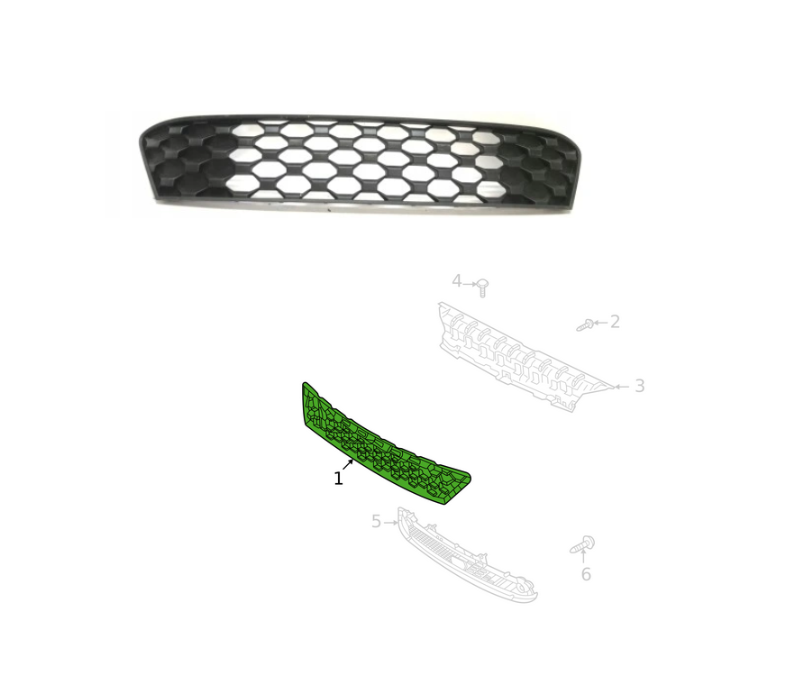 Grila masca fata HYUNDAI KONA, 08.2020-08.2023, gri inchis,