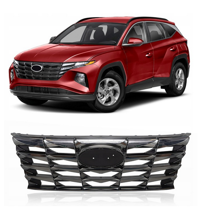 Grila masca fata HYUNDAI TUCSON, 10.2020-, original, fara gaura camera; negru lucios,