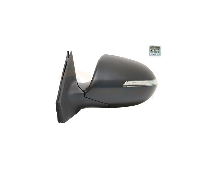 Oglinda usa exterioara KIA SPORTAGE (SL), 06.2010-12.2015, partea stanga, View Max, reglare electrica; grunduit; cu incalzire; sticla convexa; sticla crom; pliabila electric; 12 gauri / 9 pini; cu semnalizare,