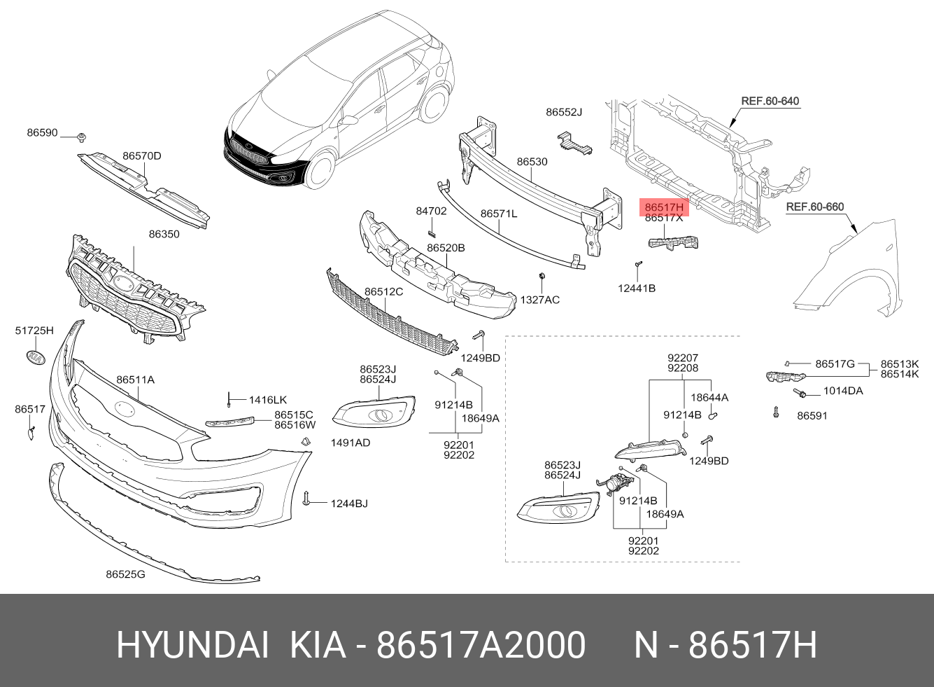 Suport bara fata KIA CEED (EU), 06.2012-12.2018, partea dreapta,