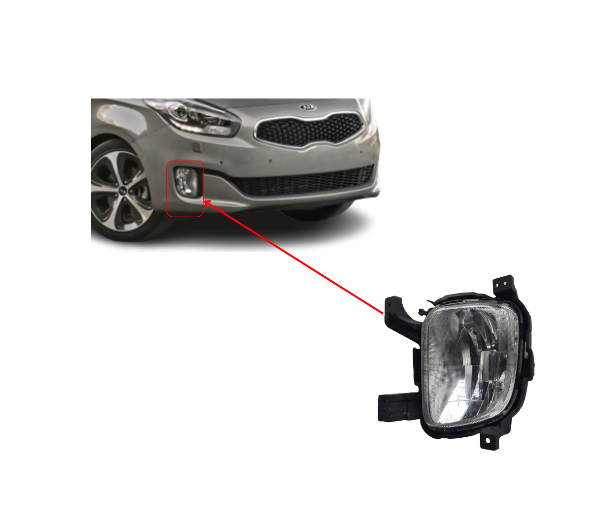 Proiector ceata KIA CARENS, 03.2013-, partea dreapta, original, H8,