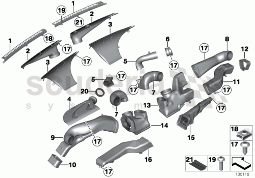 Set 10 buc. cleme metalice, bare si ornamente BMW Seria 1 (E81/E82/E87/E88), Seria 3 (E46), (E90/E91; E92/93) Seria 5 (E34/E39), 5 (E60/E61), Seria 6 (E63/E64), Seria 7 (E65/E66), 10 bucati,