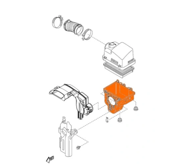 Carcasa filtru aer MAZDA 3 (BM), 06.2013-05.2019, Mazda 6 (GJ), 12.2014-04.2018; CX-5 (KE), 03.2012-08.2017, motorizare 2.5, fata,