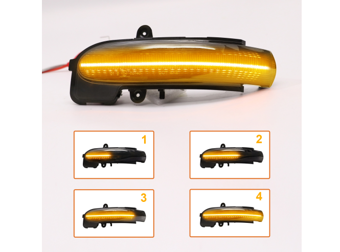 Set lampa semnalizare oglinda MERCEDES Clasa C (W203) 05.2000-03.2007; Clasa C SPORTCOUPE (CL203), 11.2000-05.2008, partea stanga, dynamic indicator; LED; fumuriu; TUNING,