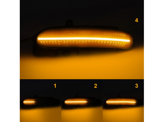 Set lampa semnalizare oglinda MERCEDES Clasa C (W203) 05.2000-03.2007; Clasa C SPORTCOUPE (CL203), 11.2000-05.2008, partea stanga, dynamic indicator; LED; fumuriu; TUNING,