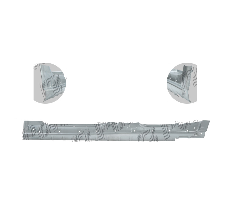 Prag MERCEDES Clasa C (W203) 05.2000-03.2007, modele cu 5 usi, partea dreapta, KLOKKERHOLM, cover; metal galvanizat,