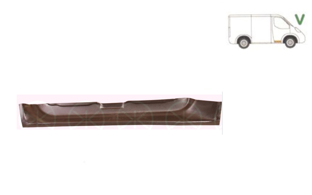 Panou reparatie usa MERCEDES VITO / Clasa V (W638), 02.1996-01.2003, partea dreapta, KLOKKERHOLM, inferior; usa fata; cu canelura; inaltime 120 mm,