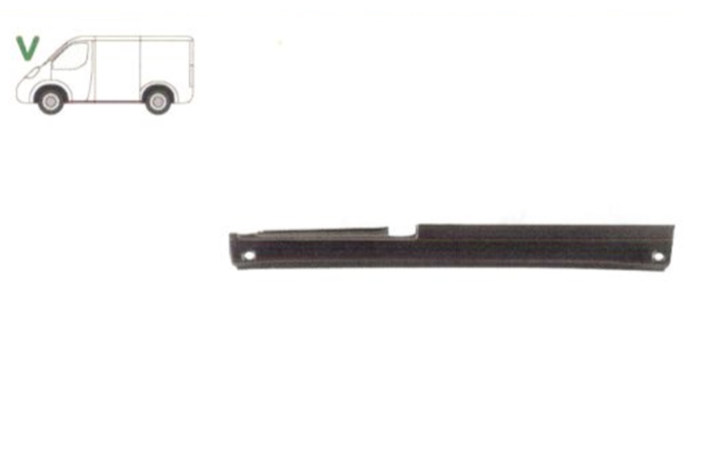 Prag MERCEDES VITO / Clasa V (W638), 02.1996-01.2003, partea stanga, metal galvanizat; lungime 2205 mm,