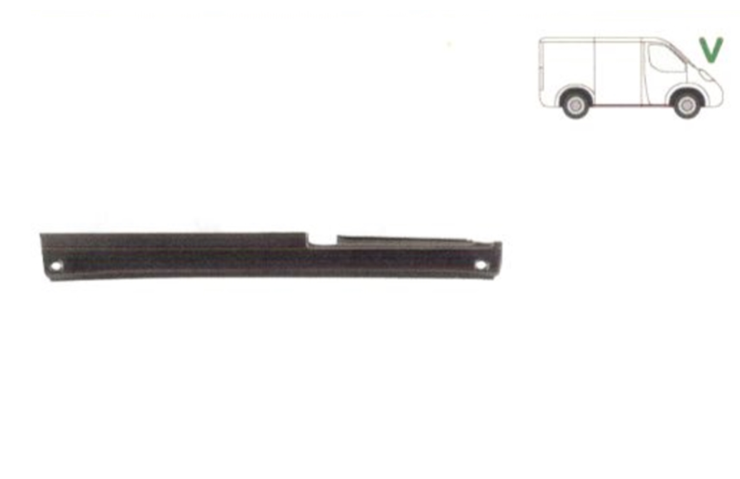Prag MERCEDES VITO / Clasa V (W638), 02.1996-01.2003, partea dreapta, metal galvanizat; lungime 2200 mm,