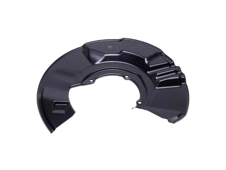 Protectie stropire disc frana fata MERCEDES Clasa E (W210), 06.1995-03.2003 Tip tractiune : 4MATIC, partea stanga, metal; 4x4, Diametru disc frana : 330 mm, OE : 210 421 2720; 2104212720; A210 421 2720; A2104211420; A2104212720,