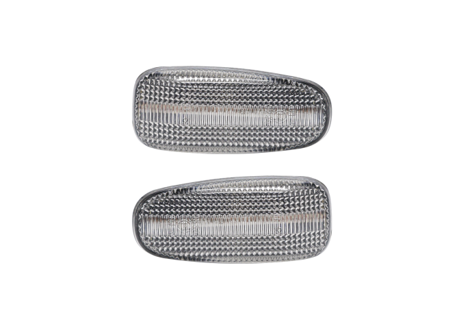 Set lampa semnalizare laterala MERCEDES 207-410, 512D-814 DA, Vario; Clasa C (W202), CLK (C208), E (W210, W124); Sprinter, T2, Vaneo, Vito/Clasa V (W638); VW LT II, LED; transparent; TUNING,