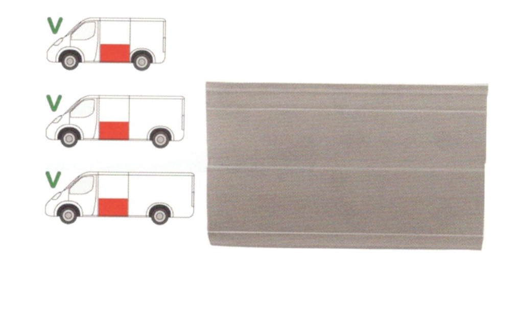 Panou lateral MERCEDES Sprinter 1996-2007, VW LT II 05.1996-12.2005, partea stanga, KLOKKERHOLM, metal; latimea segmentului; hight 660 mm,
