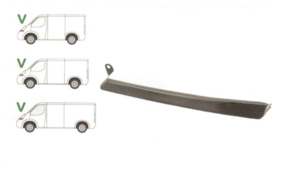 Ornament far MERCEDES SPRINTER 208-414, 04.2000-12.2002; SPRINTER/CLASSIC 208-416, 01.2003-2007, partea stanga, metal,