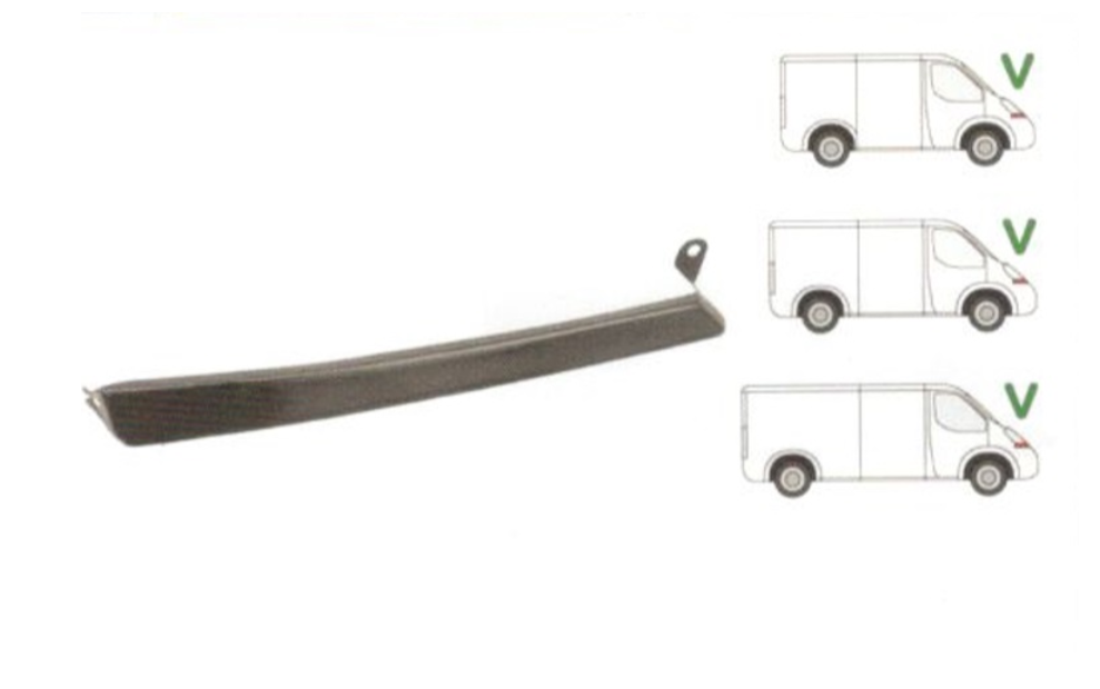 Ornament far MERCEDES SPRINTER 208-414, 04.2000-12.2002; SPRINTER/CLASSIC 208-416, 01.2003-2007, partea dreapta, metal,