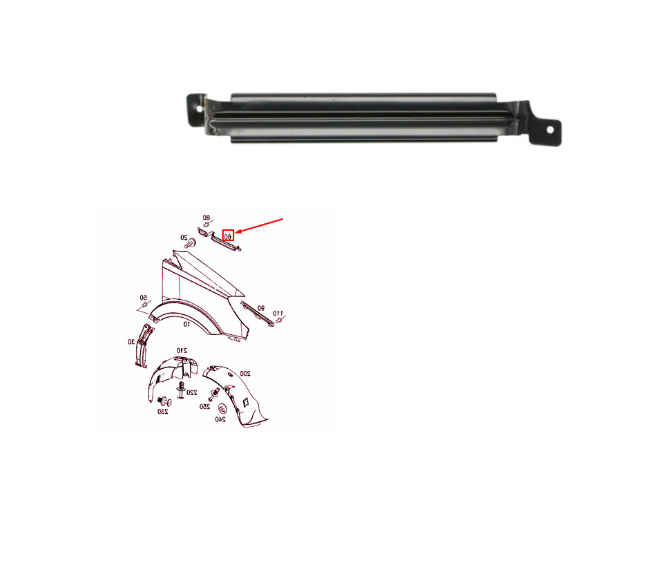 Suport aripa fata MERCEDES SPRINTER 209-524, 07.2006-10.2013, partea dreapta, superior,