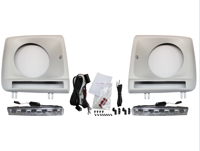 Rama far fata MERCEDES Clasa G (W461/W463) 2002-09.2018, partea stanga, grunduit; cu LED daylight; TUNING,