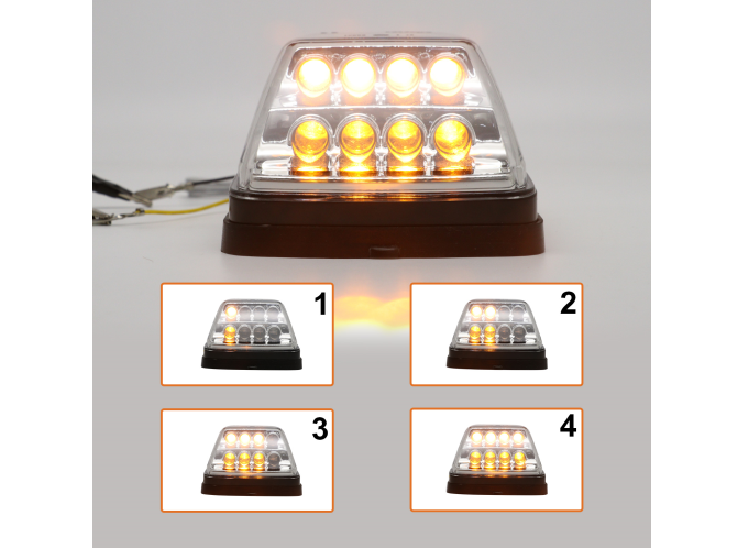 Set lampa semnalizare fata fata MERCEDES Clasa G (W461/W463) 09.1989-09.2018, partea stanga, LED; transparent, silver; TUNING,