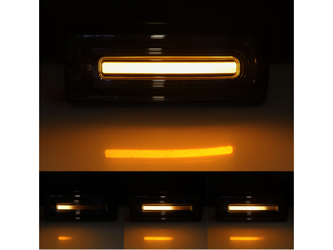 Set lampa spate MERCEDES Clasa G (W461/W463) 09.1989-09.2018, partea stanga, dynamic/static flasher; LED; negru; TUNING,