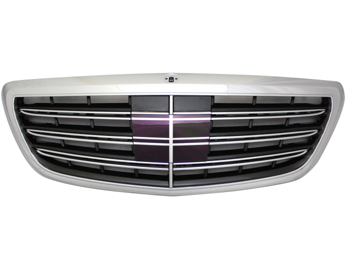 Grila masca fata fata MERCEDES Clasa S (W222), 08.2013-08.2017, type AMG; crom satinat; TUNING; fara Night Vision, pentru version cu 360grade camera,