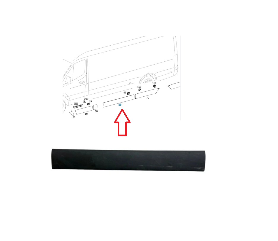Bandou usa MERCEDES SPRINTER, 02.2018-, partea stanga, usa culisanta,