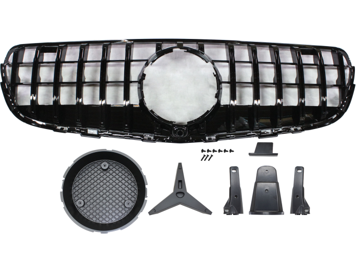Grila masca fata MERCEDES Clasa GLC (X253), 11.2015-06.2019, type GT R; negru lucios; TUNING,