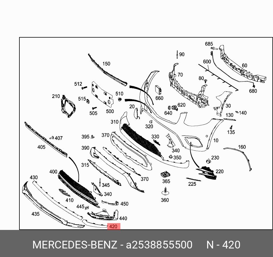 Bandou bara fata MERCEDES Clasa GLC (X253), 11.2015-06.2019, model : AMG, partea stanga, silver,