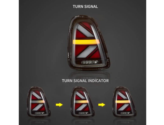 Set lampa spate MINI ONE/COOPER/CLUBMAN/CLUBVAN/COUPE/ROADSTER/CABRIO (R55/56/57/58/59), 07.2007-03.14, partea stanga, dynamic indicator; LED; TUNING,