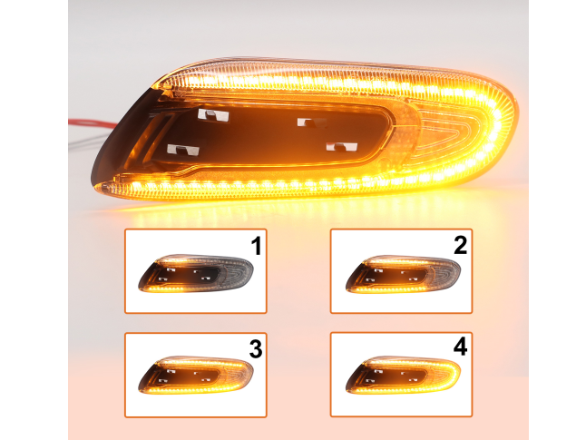 Set lampa semnalizare laterala MINI HATCH/CLUBMAN (F54/F55/F56/F57), 02.2014- Model : CABRIO, model : COOPER, ONE, dynamic indicator; LED; transparent; TUNING,
