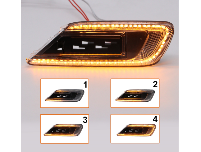 Set lampa semnalizare laterala MINI HATCH/CLUBMAN (F54/F55/F56/F57), 02.2014-, model : CLUBMAN, Cooper S, dynamic indicator; LED; transparent; TUNING,