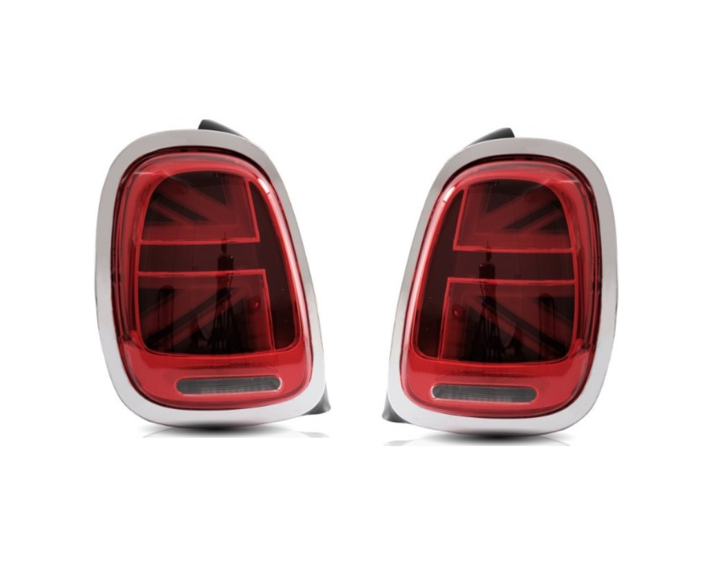 Set lampa spate spate MINI HATCH/CLUBMAN (F54/F55/F56/F57), 02.2014-2019, partea stanga, dynamic indicator; LED; inel cromat, rosu; TUNING,