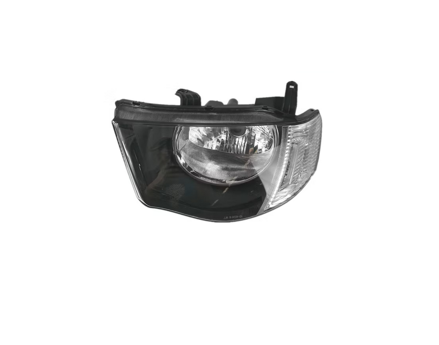 Far MITSUBISHI L200, 12.2005-04.2010, partea stanga, H4; manual; semnalizare alba; halogen, cabina lunga,