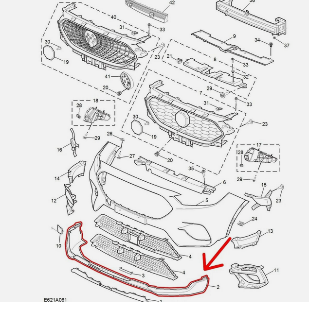 Spoiler bara fata MG ZS (ZS11), 07.2020-
