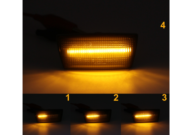 Set lampa semnalizare laterala CHEVROLET CRUZE (J300), 2009-; ORLANDO (J309), 2011-; OPEL ADAM, 2013-; ASTRA H; ASTRA J, 2009-2011; CORSA E, 2014-; INSIGNIA (G09), 2008-2017; MERIVA B, 2010-2017; ZAFIRA, dynamic indicator; LED; fumuriu; TUNING,