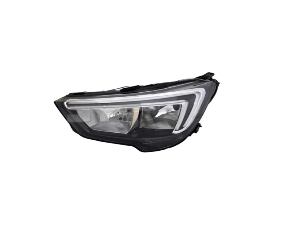 Far OPEL CROSSLAND X, 03.2017-01.2021, partea stanga, TYC, cu LED daytime running light; H7+H7+PSY24W; electrical; cu motor; halogen,