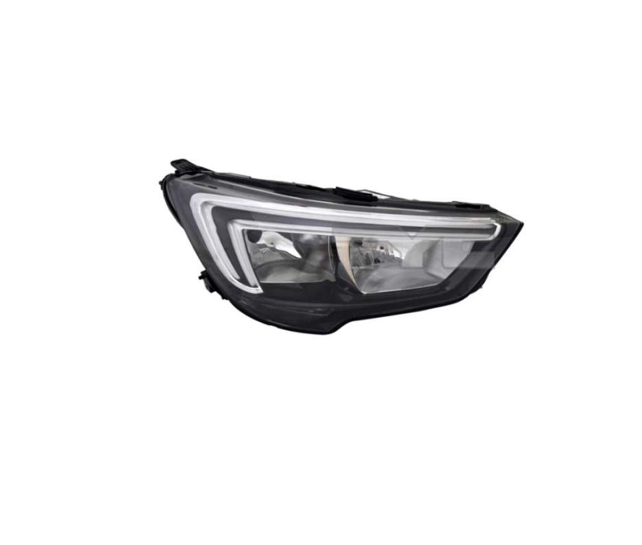 Far OPEL CROSSLAND X, 03.2017-01.2021, partea dreapta, TYC, cu LED daytime running light; H7+H7+PSY24W; electrical; cu motor; halogen,
