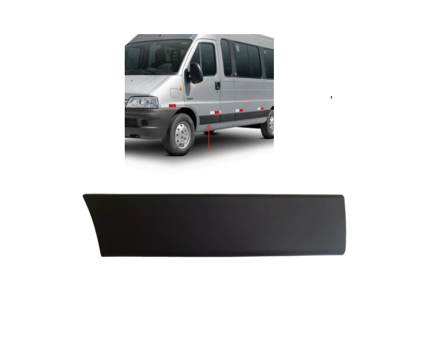 Bandou usa CITROEN JUMPER (244), 01.2002-08.2006; FIAT DUCATO (244), 04.2002-09.2006; PEUGEOT BOXER (244), 04.2002-08.2006, partea stanga, negru; usa fata; lungime 695, inaltime 165 mm,
