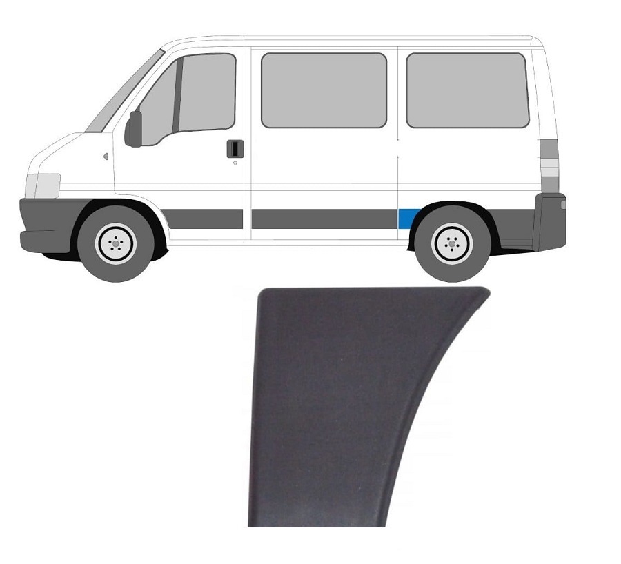 Bandou aripa spate CITROEN JUMPER (244), 01.2002-08.2006; FIAT DUCATO (244), 04.2002-09.2006; PEUGEOT BOXER (244), 04.2002-08.2006, partea stanga, in fata rotii; lungime 145, inaltime 165 mm; ampatamentversiune scurta,