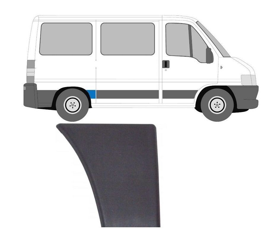Bandou aripa spate CITROEN JUMPER (244), 01.2002-08.2006; FIAT DUCATO (244), 04.2002-09.2006; PEUGEOT BOXER (244), 04.2002-08.2006, partea dreapta, in fata rotii; lungime 145, inaltime 165 mm; ampatamentversiune scurta,