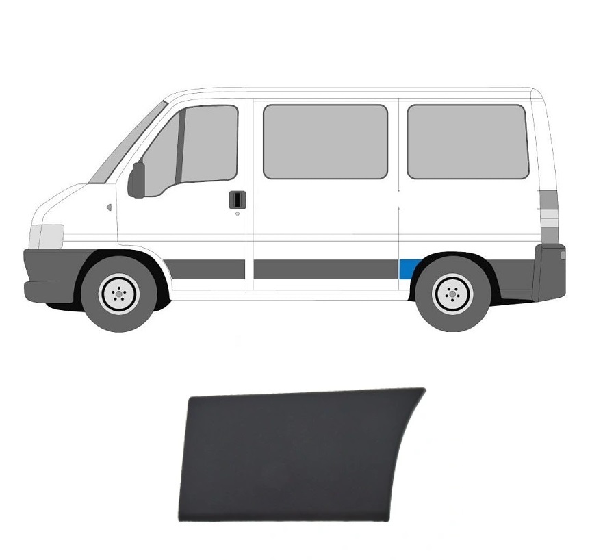 Bandou aripa spate CITROEN JUMPER (244), 01.2002-08.2006; FIAT DUCATO (244), 04.2002-09.2006; PEUGEOT BOXER (244), 04.2002-08.2006, partea stanga, negru; in fata rotii; lungime 320, inaltime 165 mm; cu ampatament, lung, ampatament mediu,