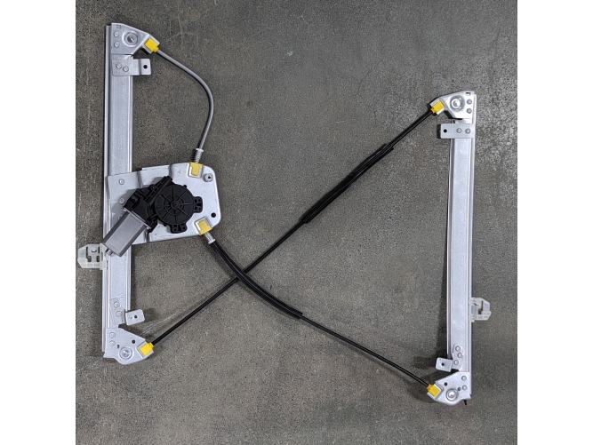Macara geam usa fata cu motoras PEUGEOT 1007 (K), 09.2005-11.2009, cu 2 pini, partea dreapta,