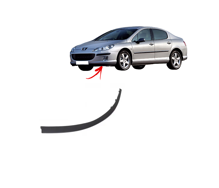 Spoiler bara fata PEUGEOT 407, 05.2004-12.2010, partea stanga,