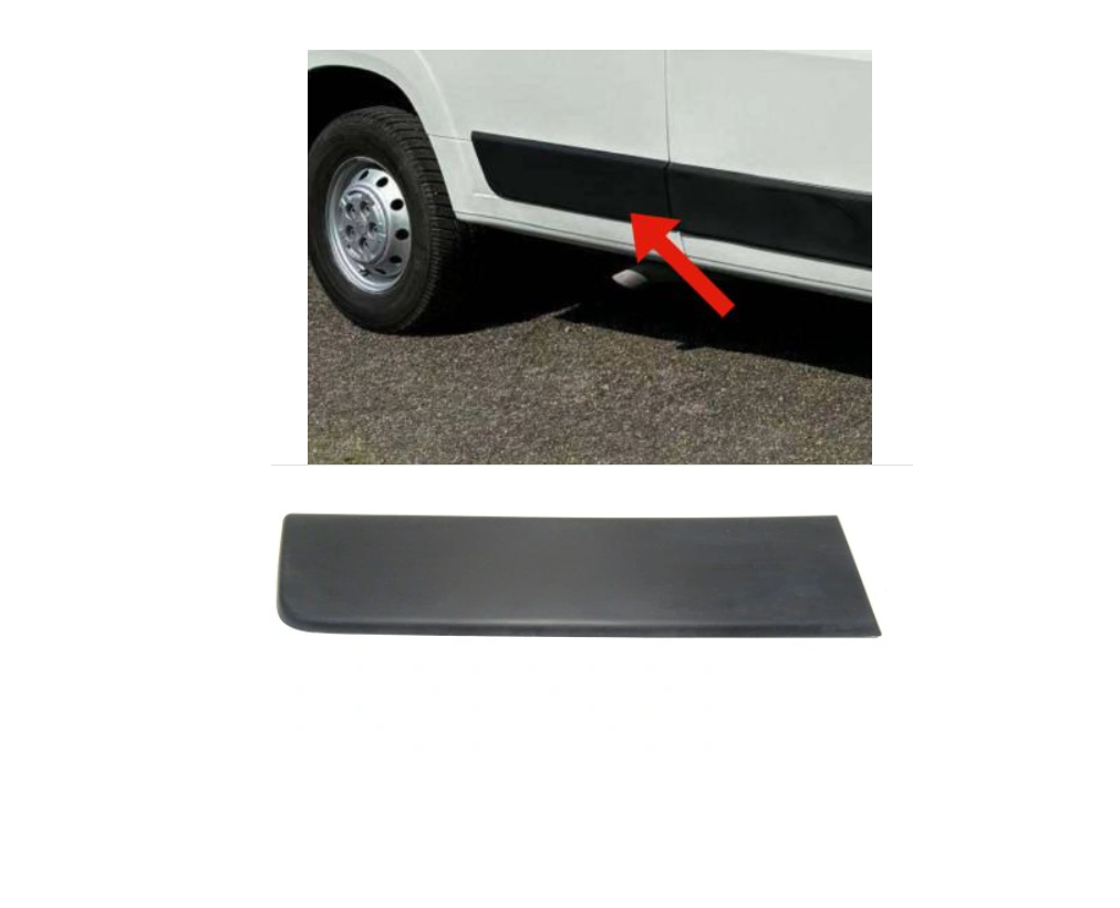 Bandou aripa spate CITROEN JUMPER (250), 09.2006-08.2014; FIAT DUCATO (250), 09.2006-08.2014; PEUGEOT BOXER (250), 09.2006-08.2014, partea dreapta, gri inchis; in fata rotii; lungime 810, inaltime 190 mm,