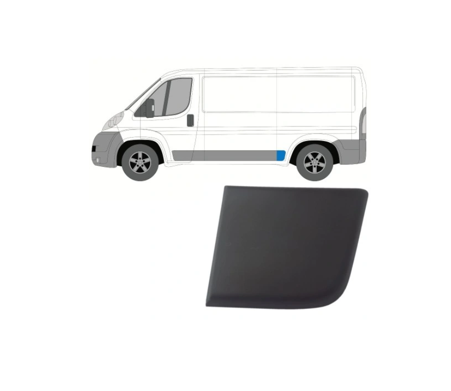 Bandou aripa spate CITROEN JUMPER (250), 09.2006-08.2014; JUMPER, 06.2014-; FIAT DUCATO (250), 09.2006-08.2014; DUCATO, 06.2014-; PEUGEOT BOXER (250), 09.2006-08.2014, BOXER, 06.2014, partea stanga, negru; in fata rotii,